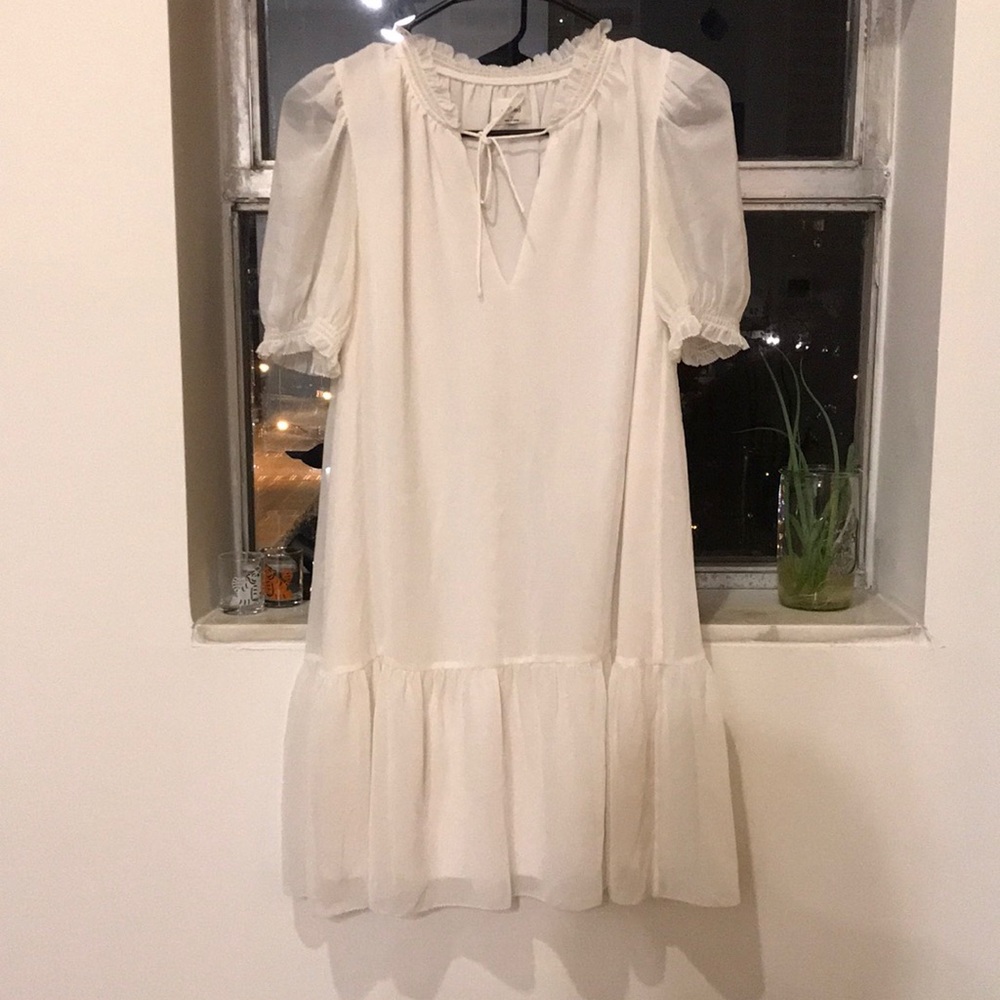 Aritzia Wilfred white drop silhouette dress